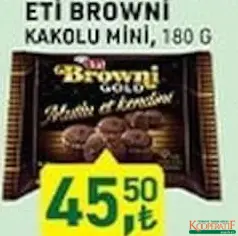 ETİ BROWNİ KAKAOLU MİNİ KEK 180 G